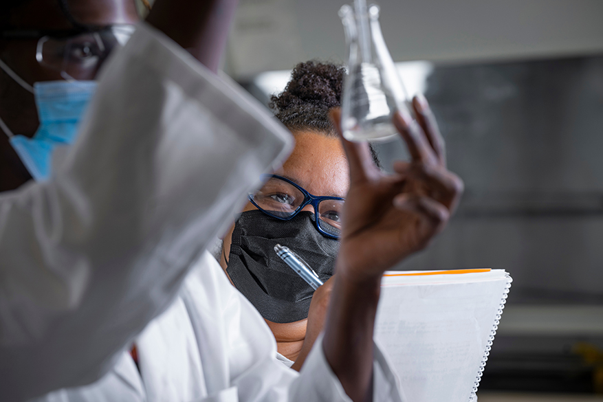 Research students conducting an expermiment